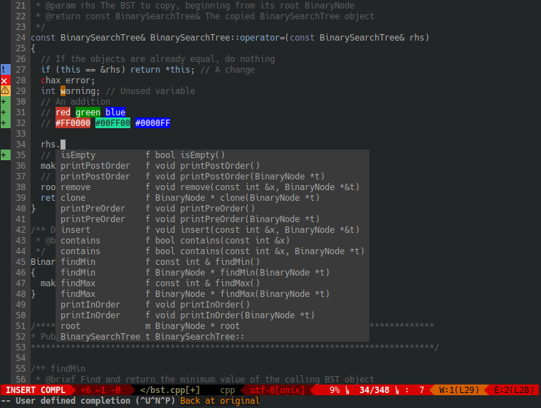 Vim screenshot